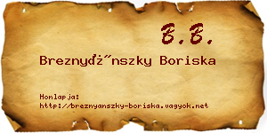 Breznyánszky Boriska névjegykártya